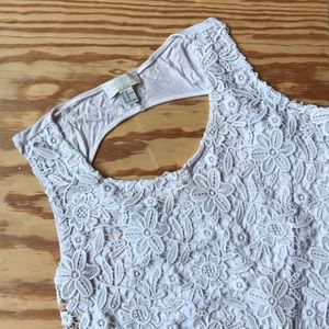White Crochet Lace Tank